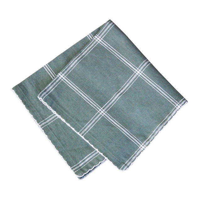 Serviette de table Alma Vert/Blanc
