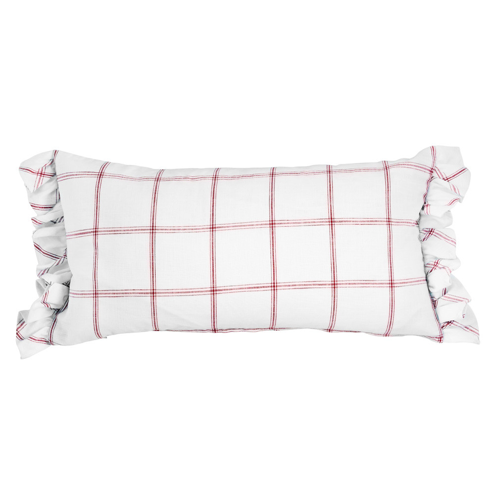 Housse de coussin Alma - Rouge / Blanc - 40 x 60 cm