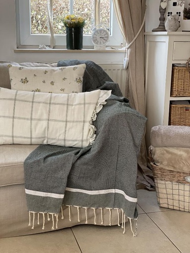 Serviette / nappe fouta verte