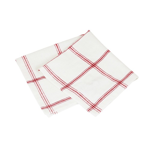 [423201] Serviette de table Alma Blanc/Rouge