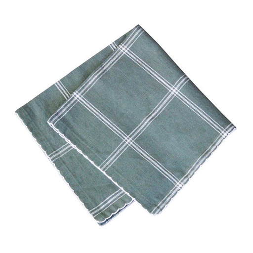 [423205] Serviette de table Alma Vert/Blanc