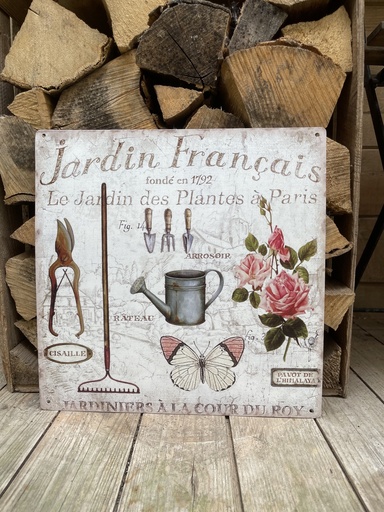 Tableau en métal décor "Jardin Français"
