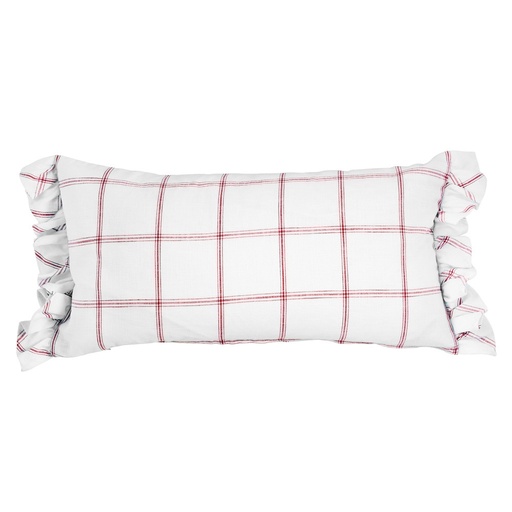 [423501] Housse de coussin Alma - Rouge / Blanc - 40 x 60 cm