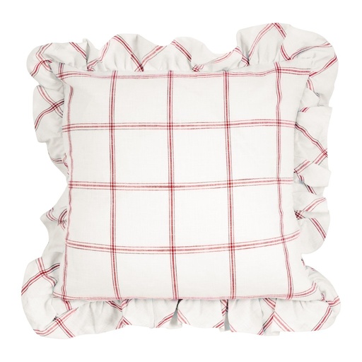 [423601] Housse de coussin Alma - Blanc / Rouge - 45 x 45 cm