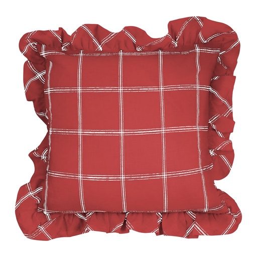 [423604] Housse de coussin Alma - Rouge / Blanc - 45 x 45 cm