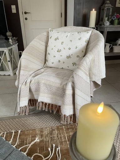 [421201] Housse de coussin motif floral - 45x45cm